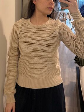 GAP 100% Cotton Knit Sweater – Cream | XS